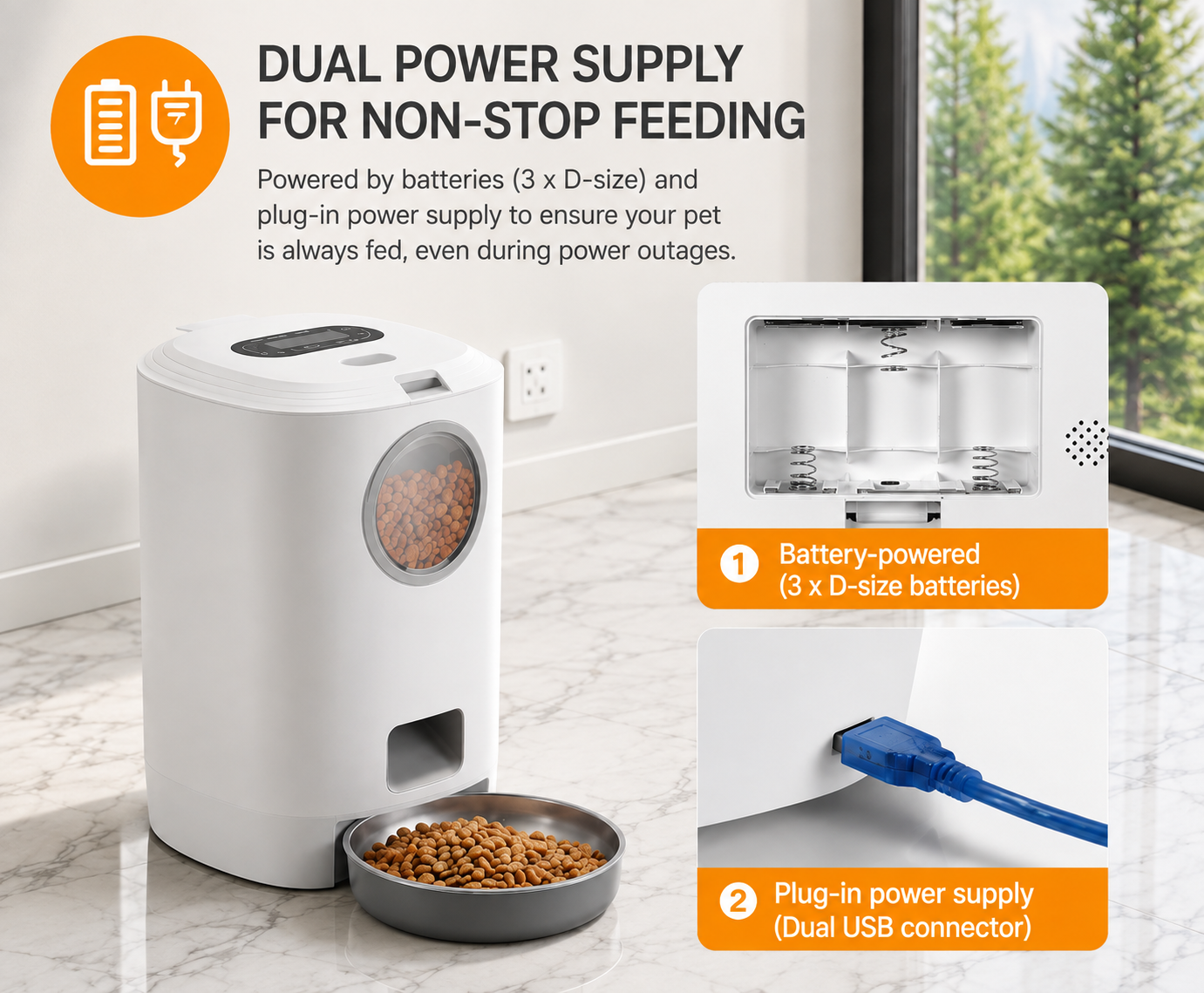 Dual Power Pet Feeder