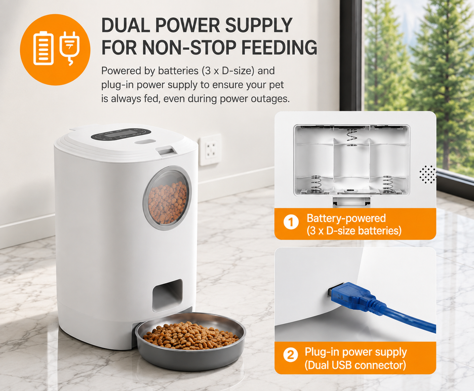 Dual Power Pet Feeder