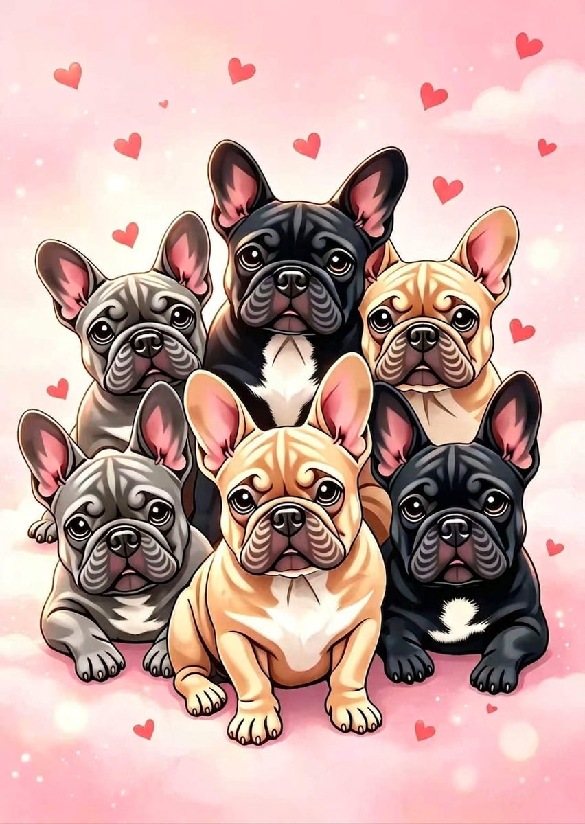 Animals Inc Sweet Pink Big Frenchie Dog Blanket - (150cm x 130cm)