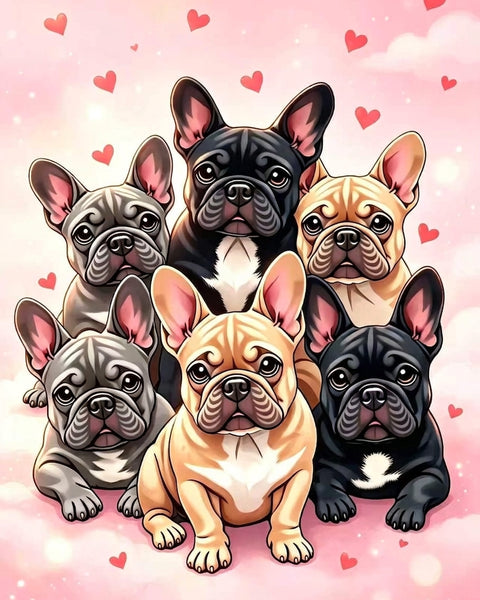 Animals Inc Sweet Pink Big Frenchie Dog Blanket - (150cm x 130cm)