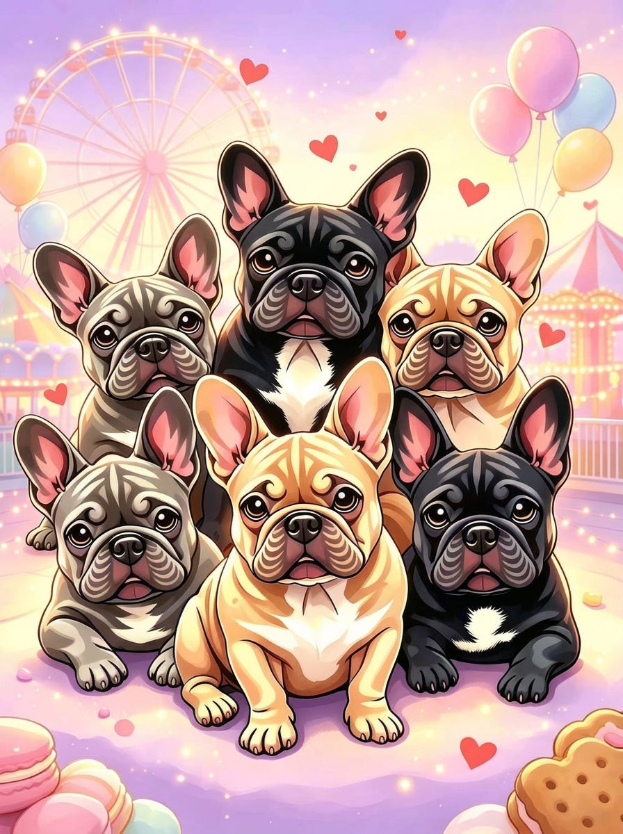 Animals Inc Carnival Fairground Big Frenchie Dog Blanket - (150cm x 130cm)