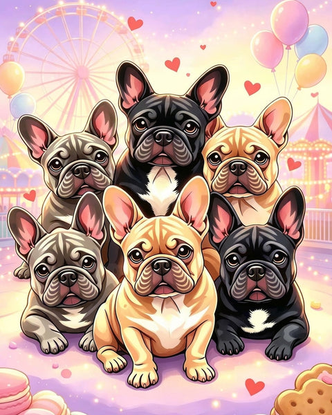 Animals Inc Carnival Fairground Big Frenchie Dog Blanket - (150cm x 130cm)