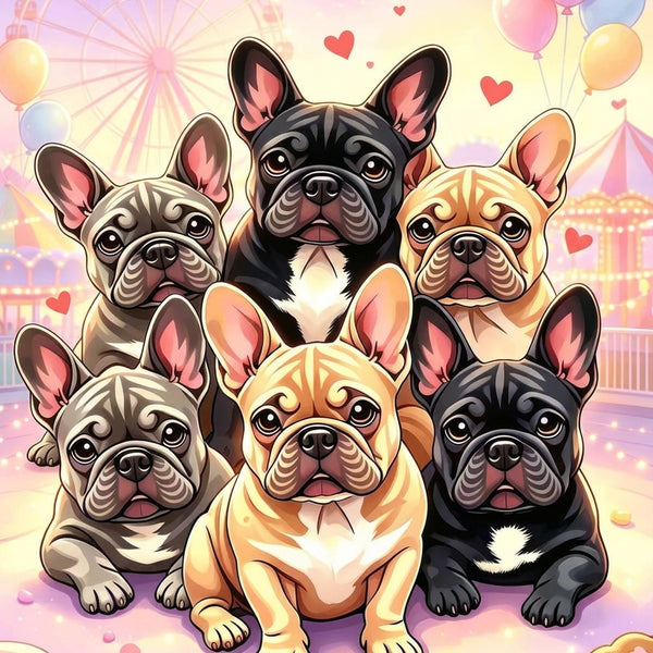 Animals Inc Carnival Fairground Big Frenchie Dog Blanket - (150cm x 130cm)