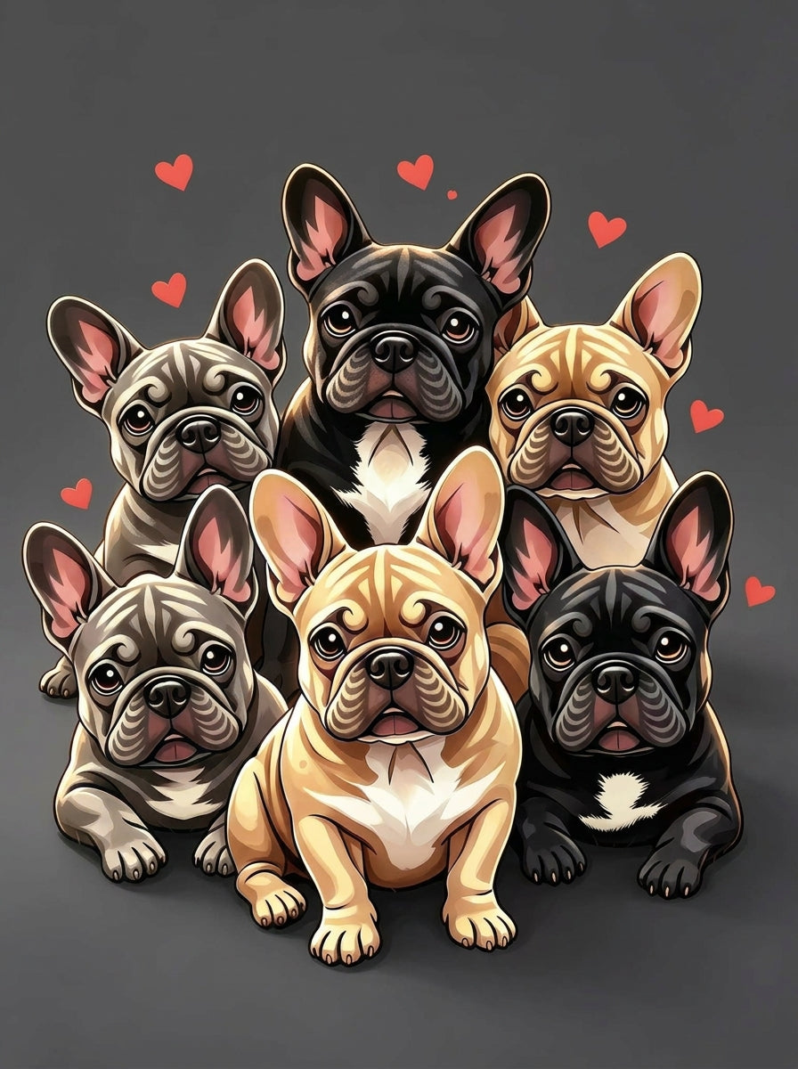 Animals Inc Studio Grey Big Frenchie Dog Blanket - (150cm x 130cm)