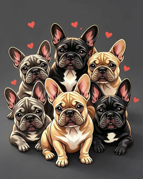 Animals Inc Studio Grey Big Frenchie Dog Blanket - (150cm x 130cm)