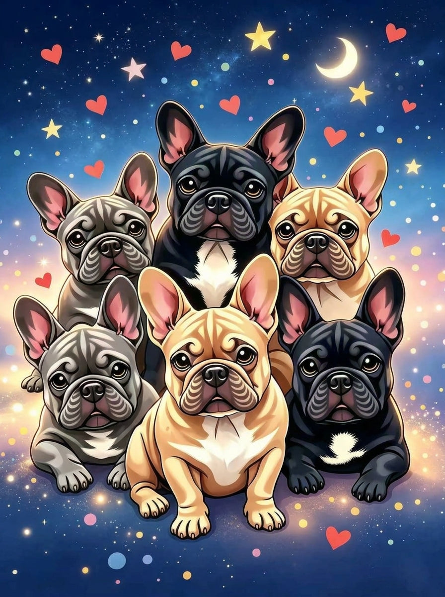 Animals Inc Starry Night Big Frenchie Dog Blanket - (150cm x 130cm)