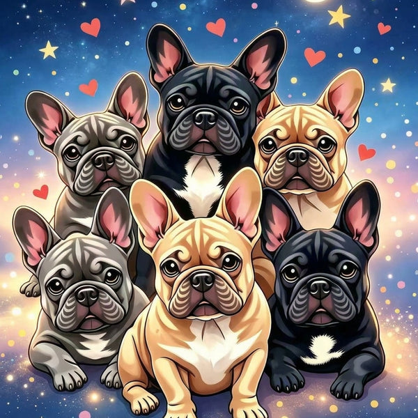 Animals Inc Starry Night Big Frenchie Dog Blanket - (150cm x 130cm)