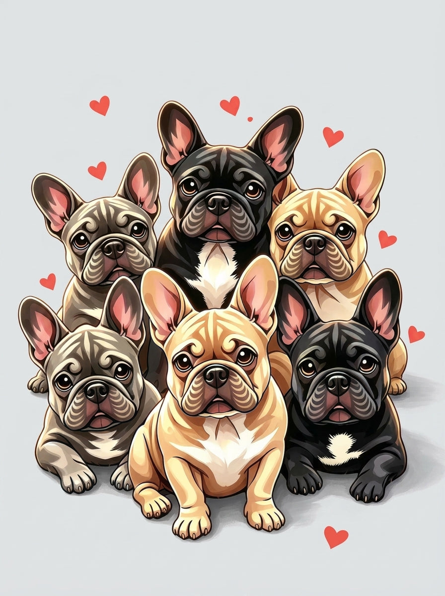 Animals Inc Light Grey Big Frenchie Dog Blanket - (150cm x 130cm)