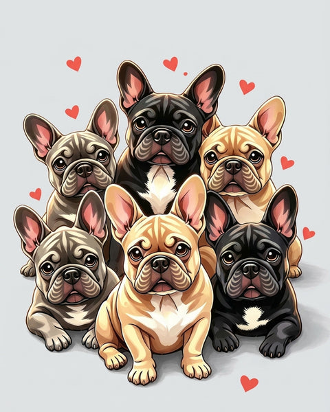 Animals Inc Light Grey Big Frenchie Dog Blanket - (150cm x 130cm)