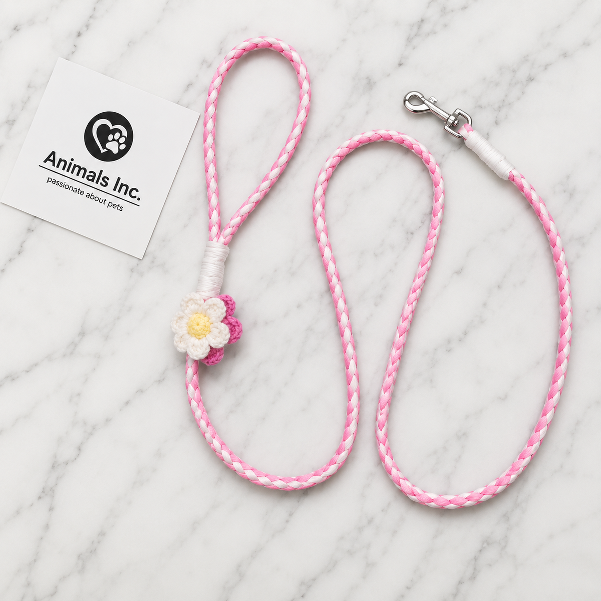🌸 BloomWalk Braided Flower Leash