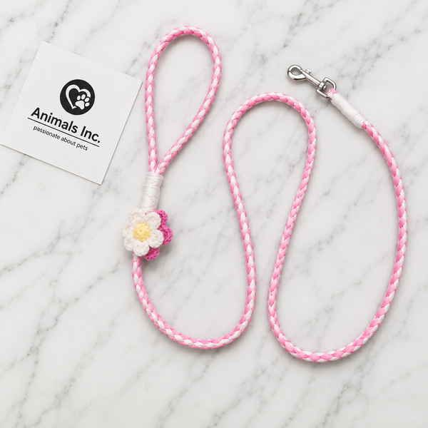 🌸 BloomWalk Braided Flower Leash