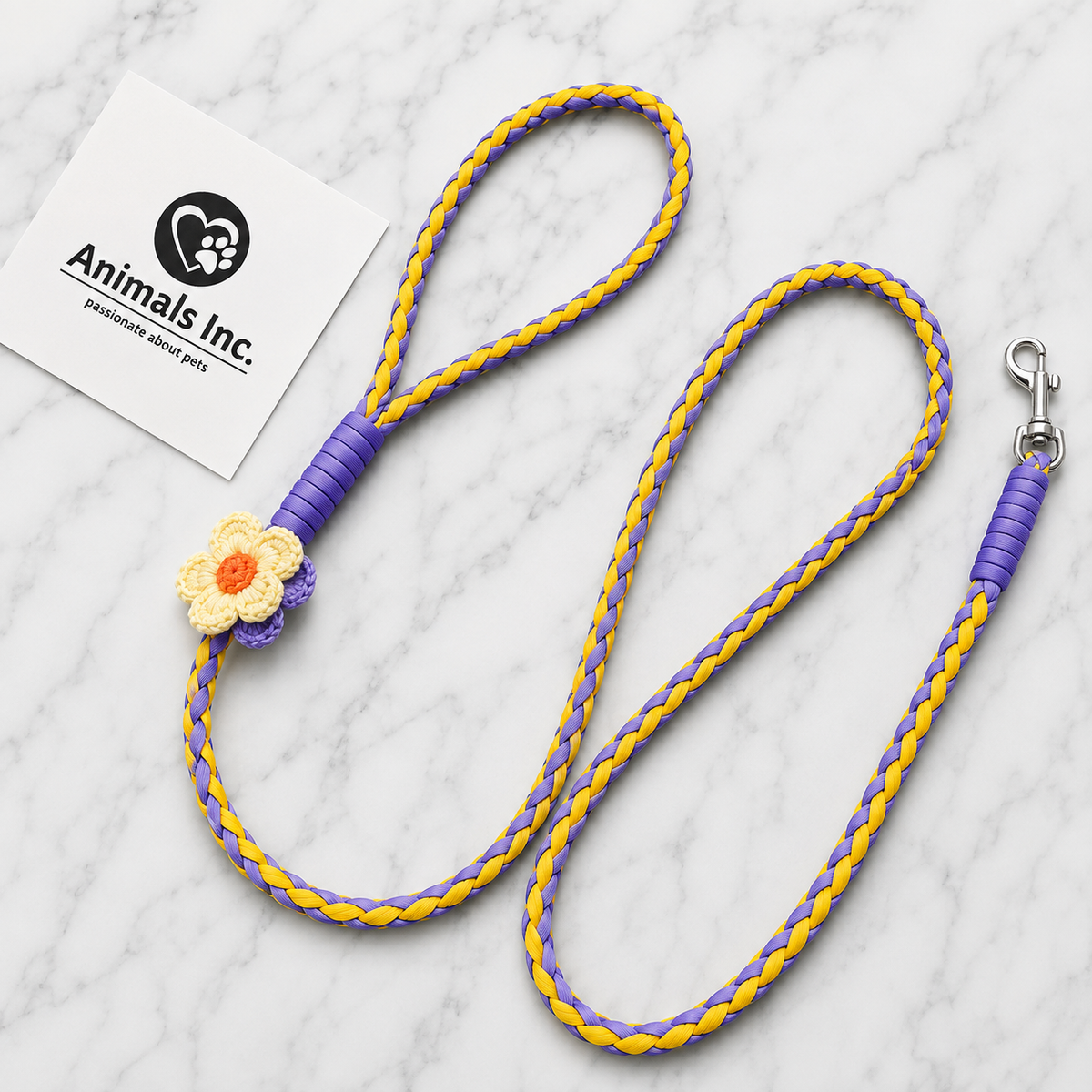 🌸 BloomWalk Braided Flower Leash