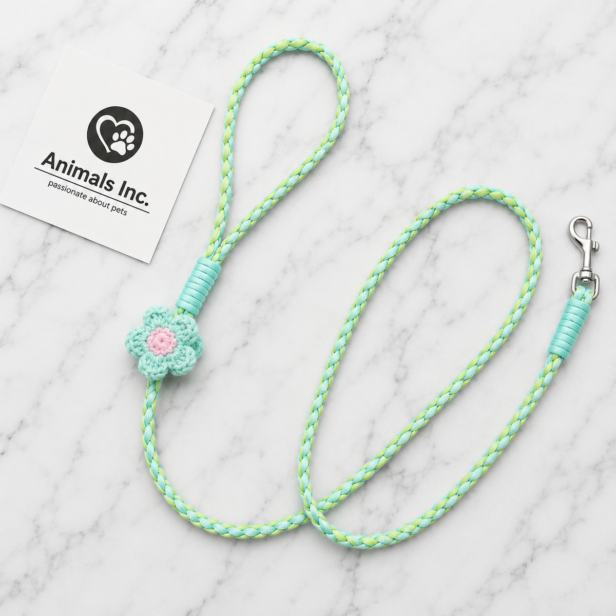 🌸 BloomWalk Braided Flower Leash