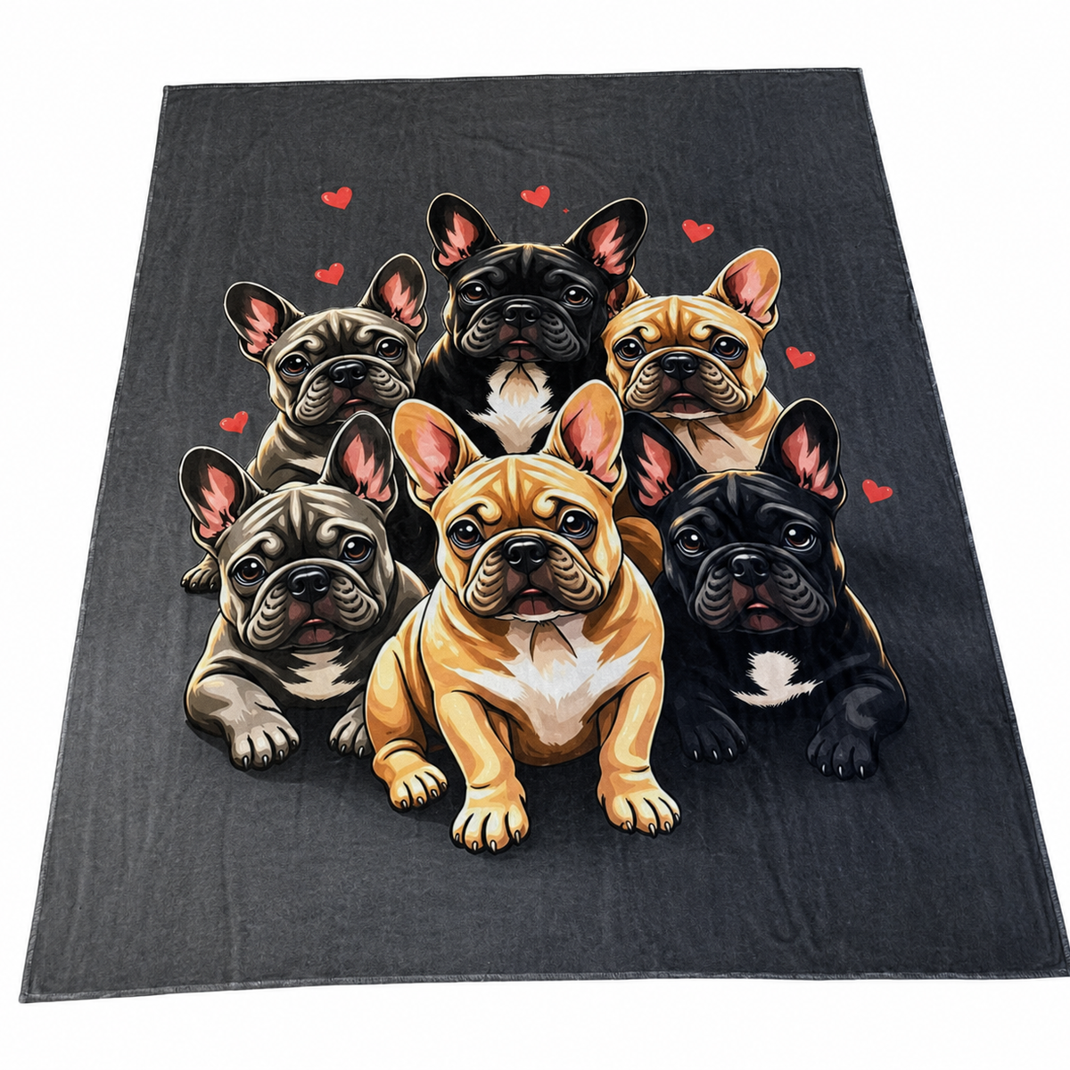 Animals Inc Studio Grey Big Frenchie Dog Blanket - (150cm x 130cm)