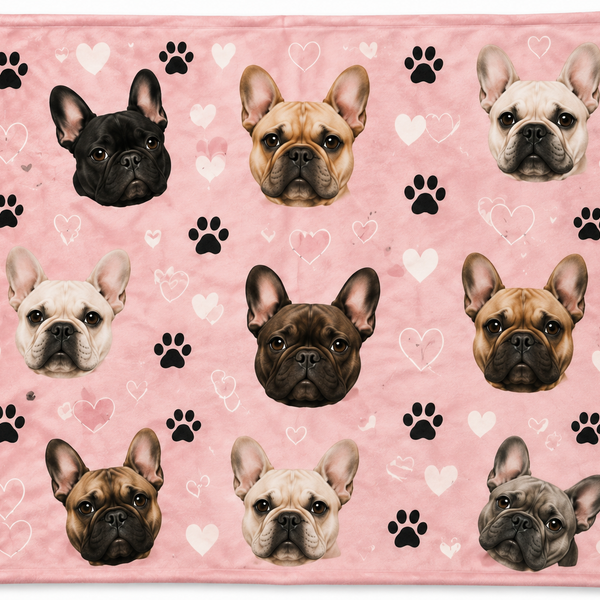 French Bulldog Blankets | Pink (70 X 100 CM )