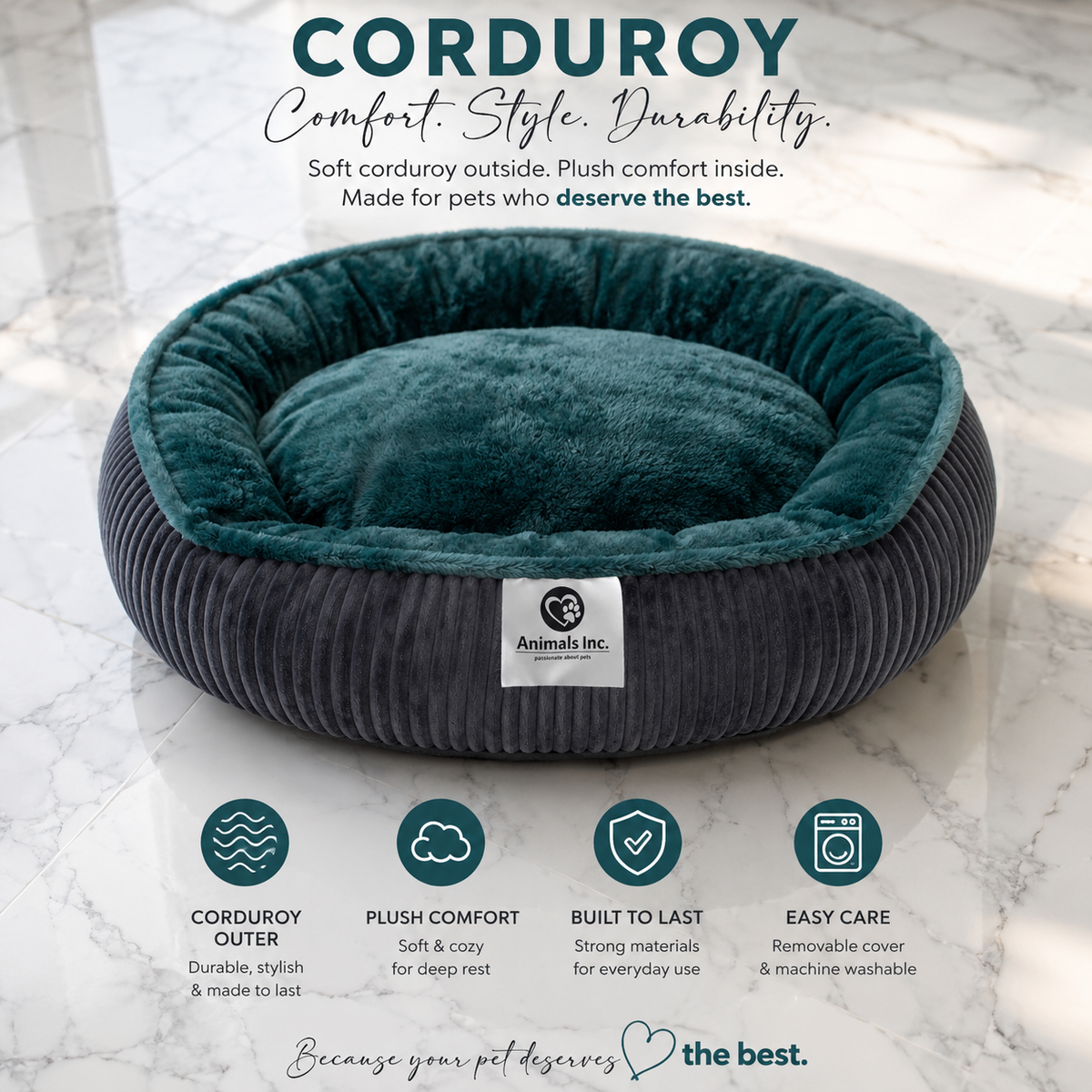 Corduroy Dream Cloud Bed 82 CM ( Medium Breed And Smaller)