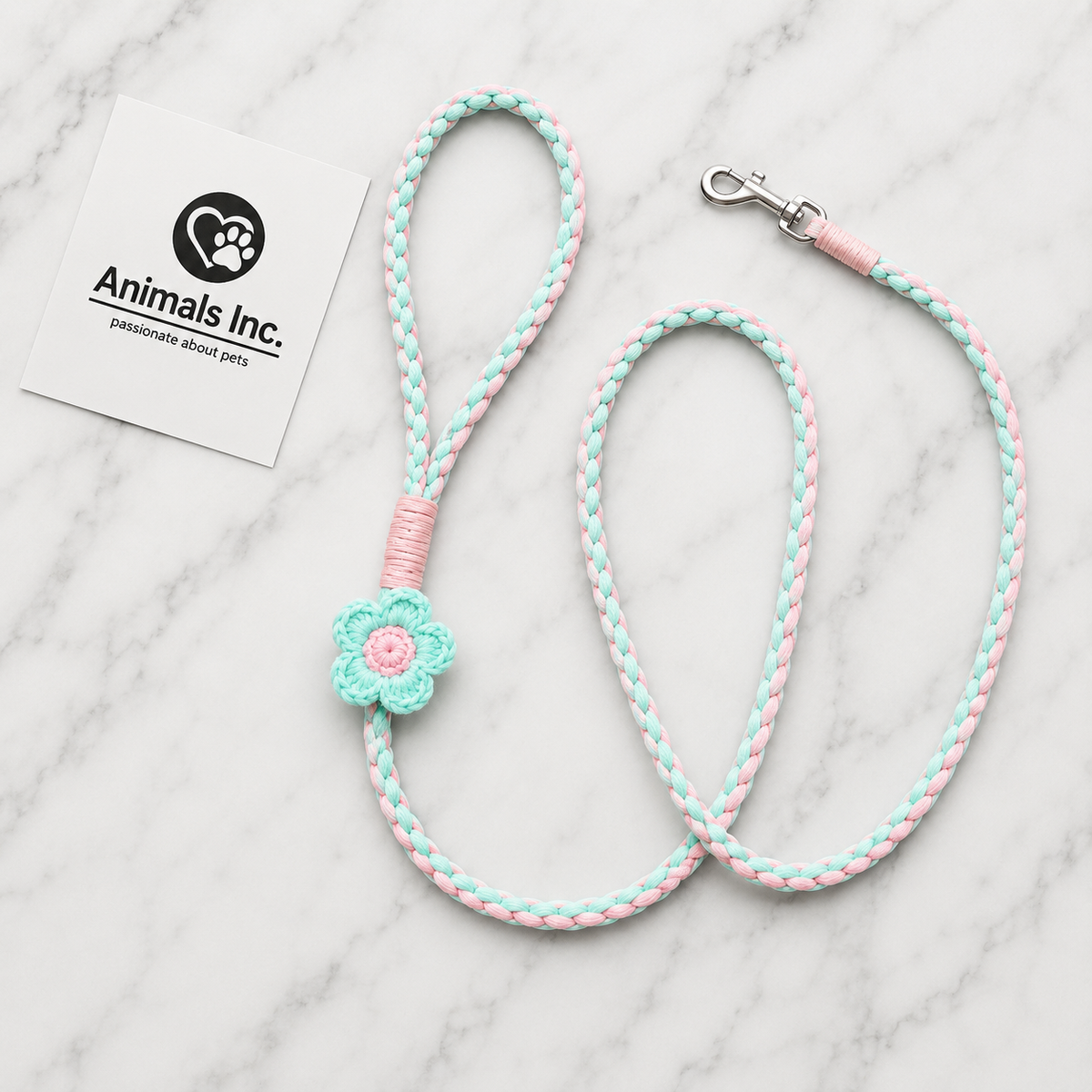🌸 BloomWalk Braided Flower Leash