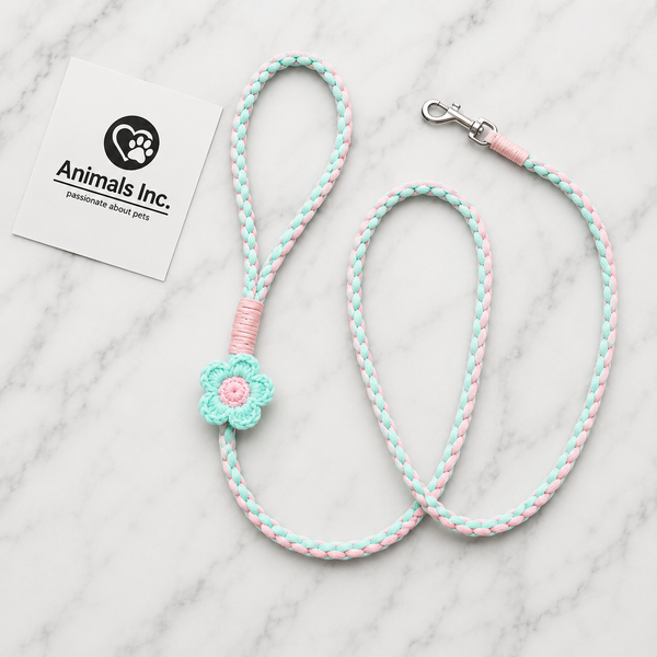 🌸 BloomWalk Braided Flower Leash