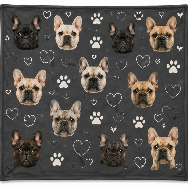 French Bulldog Blankets | Black (70 X 100 CM )
