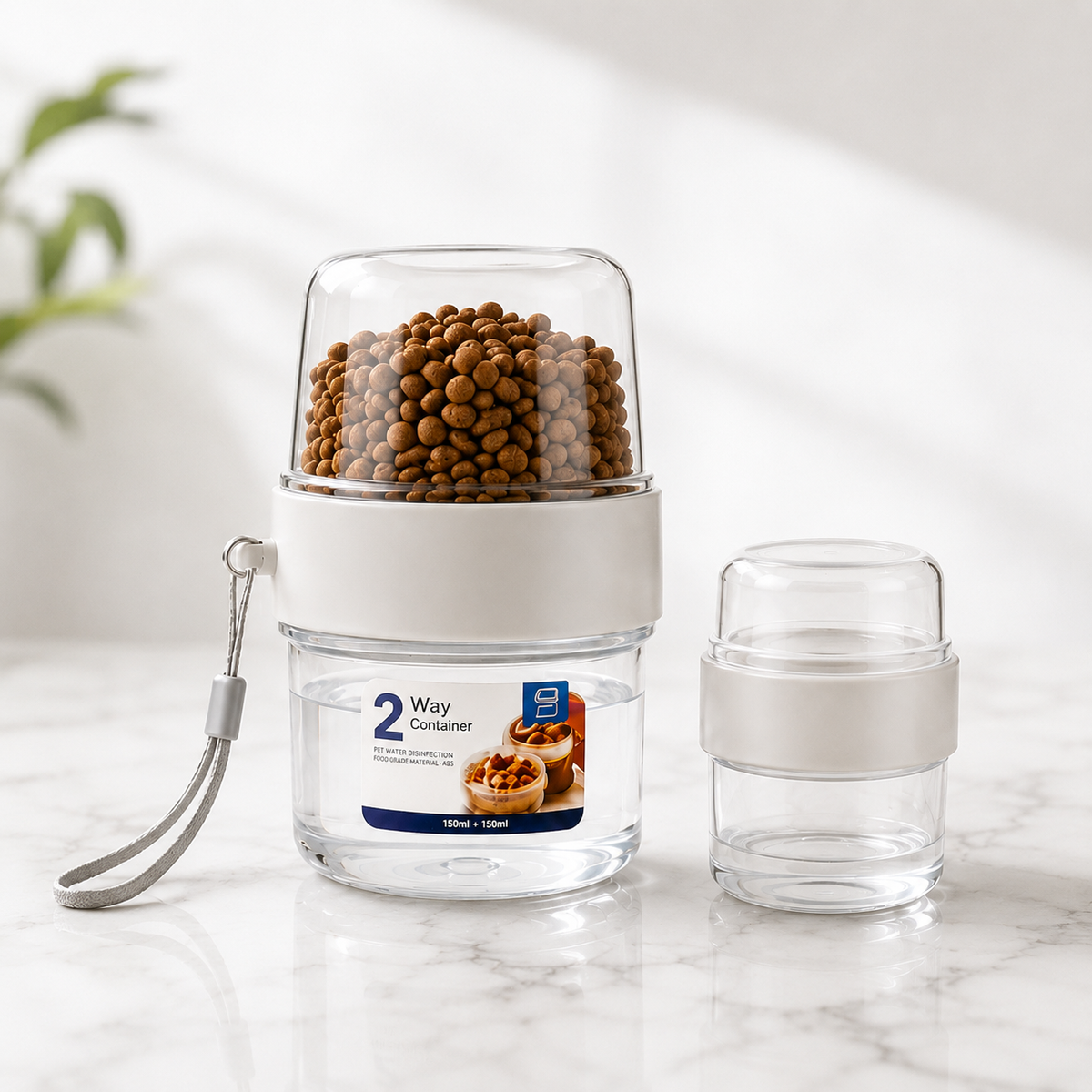 2-in-1 Travel Food & Water Bottle 🐾💧