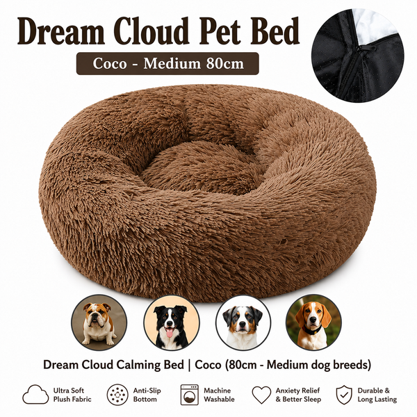 Dream Cloud Calming Bed | Coco (80cm - Medium dog breeds)